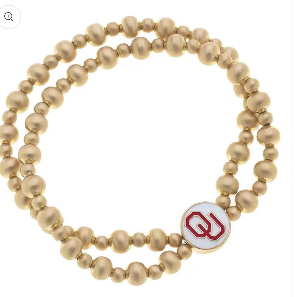 OU Canvas Gold and Red Bracelet NWT